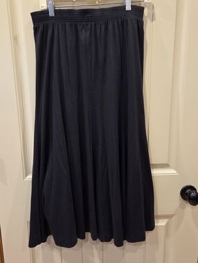 NWT Vintage Peter Popovitch Black Knit Full Sweep Maxi Skirt Large 80s 90s